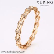 50949 Xuping cristal coupé verre acier cuivre gros bracelets en bois non finis